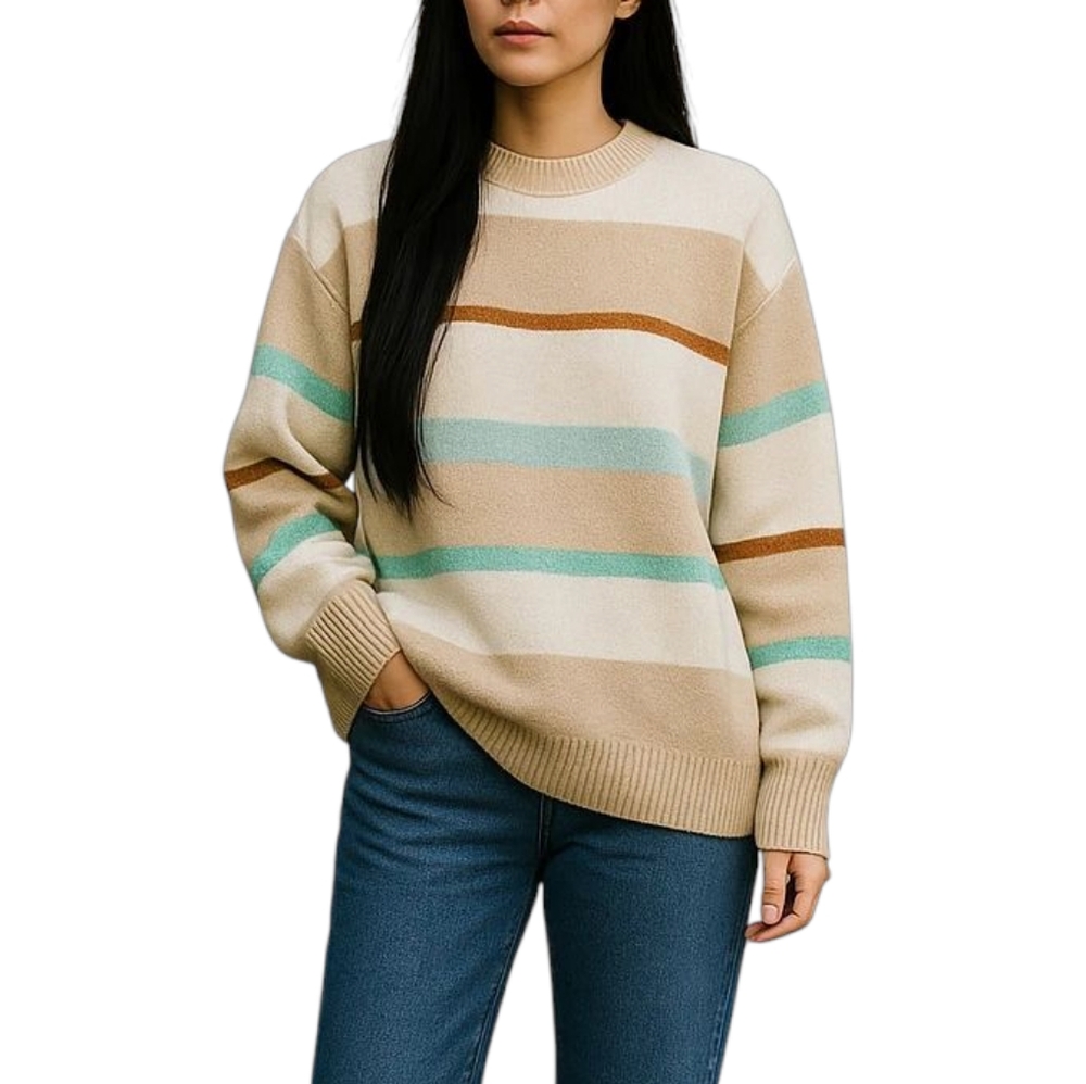 NWOT Free People Peaches Stripe Cunky Sweater Size XS $168